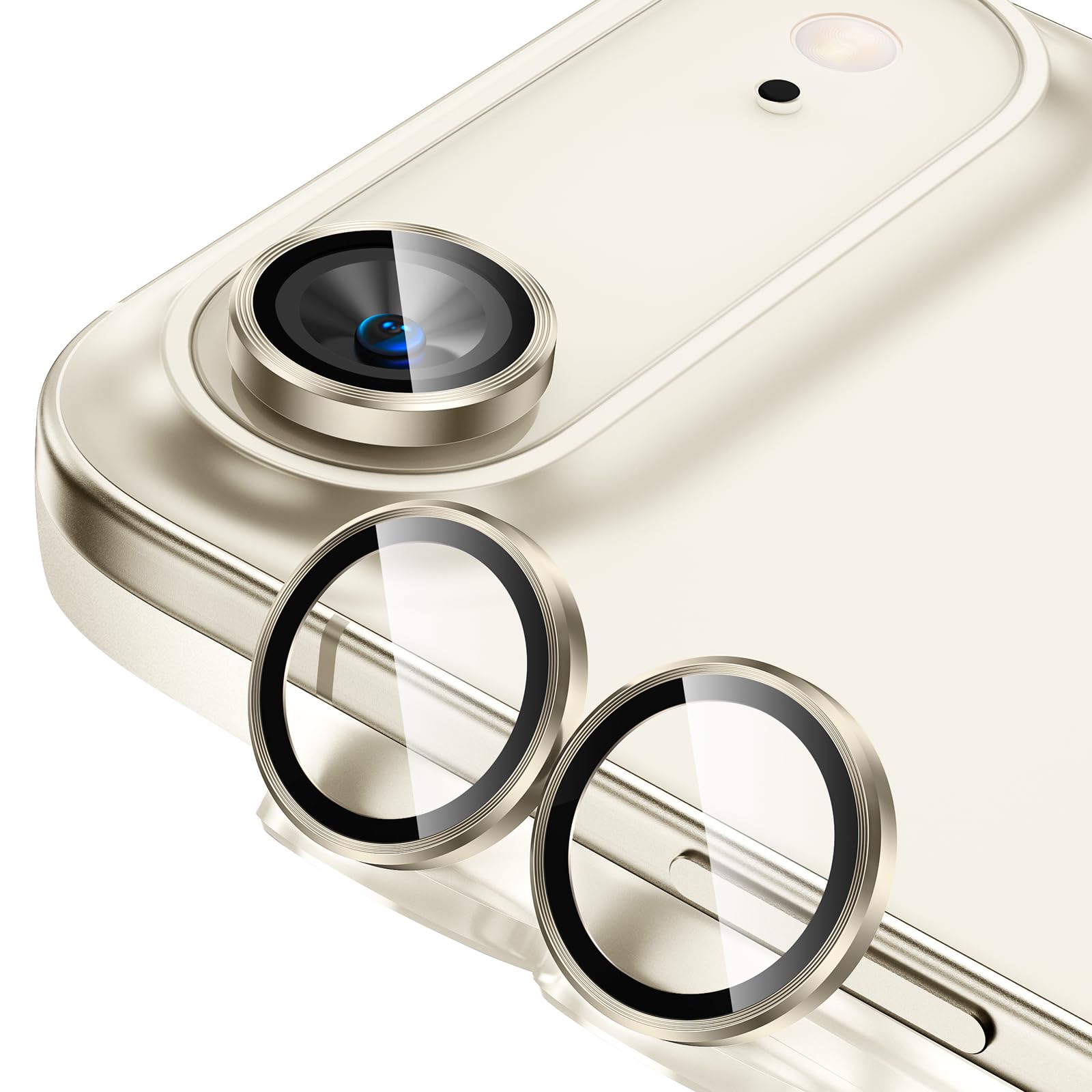 Tensea for iPhone 13 mini/iPhone 13 Camera Lens Protector, 9H Tempered Glass Camera Cover Screen Protector Metal Individual Ring for iPhone 13mini 5.4 inch /13 6.1 inch