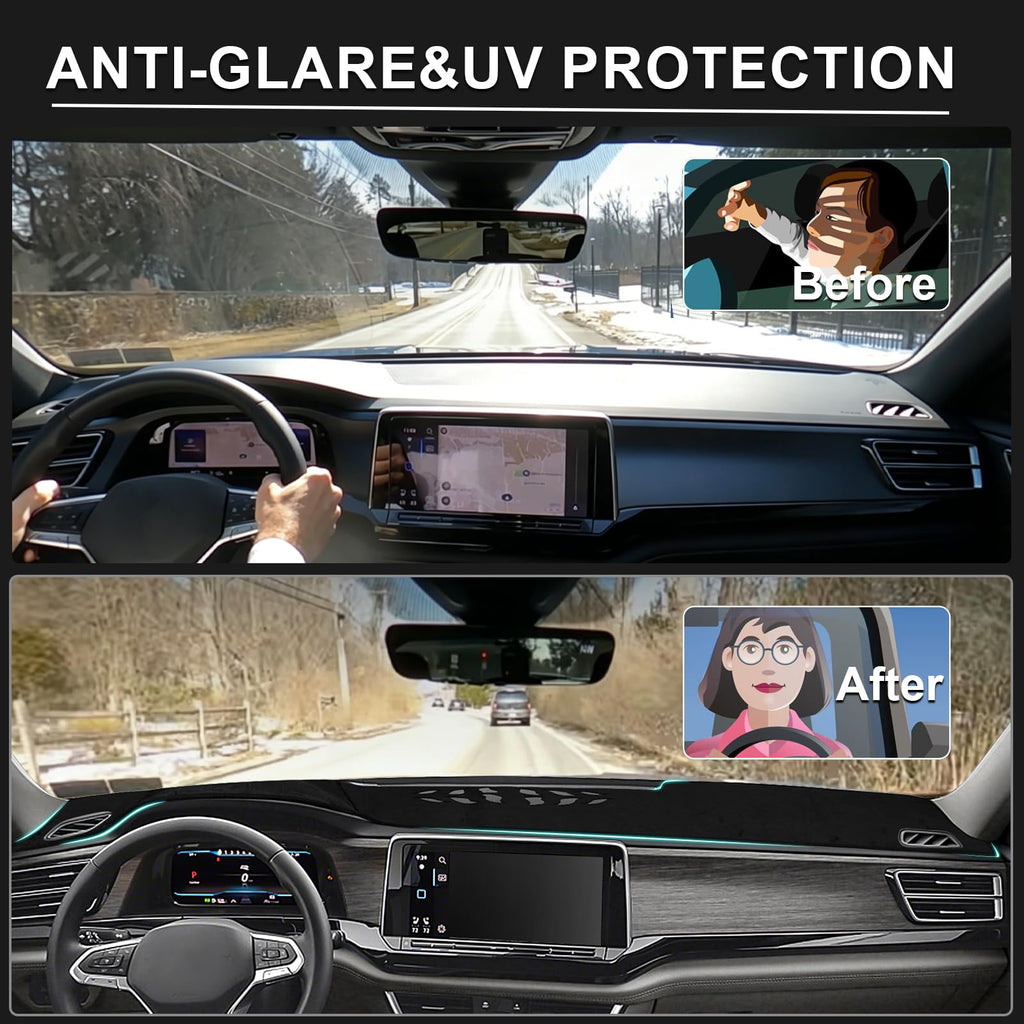 Dashboard Cover Mat Custom Fit for Mazda3 Hatchback, Sedan 2019-2024 2025 2026 (Without HUD) Dash Cover Nonslip Dash Mat Protector Sunshade No Glare Black
