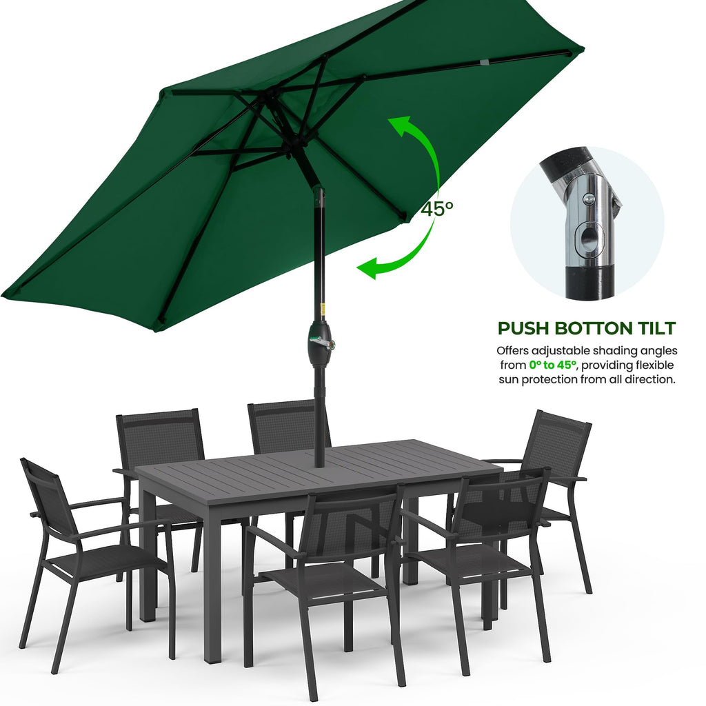 SUNVIVI OUTDOOR Outdoor Patio Umbrella, Patio Umbrella, Market Umbrella, Large Outdoor Umbrella, Metal Pole Umbrella with Push Button Tilt and Crank, Polyester Canopy