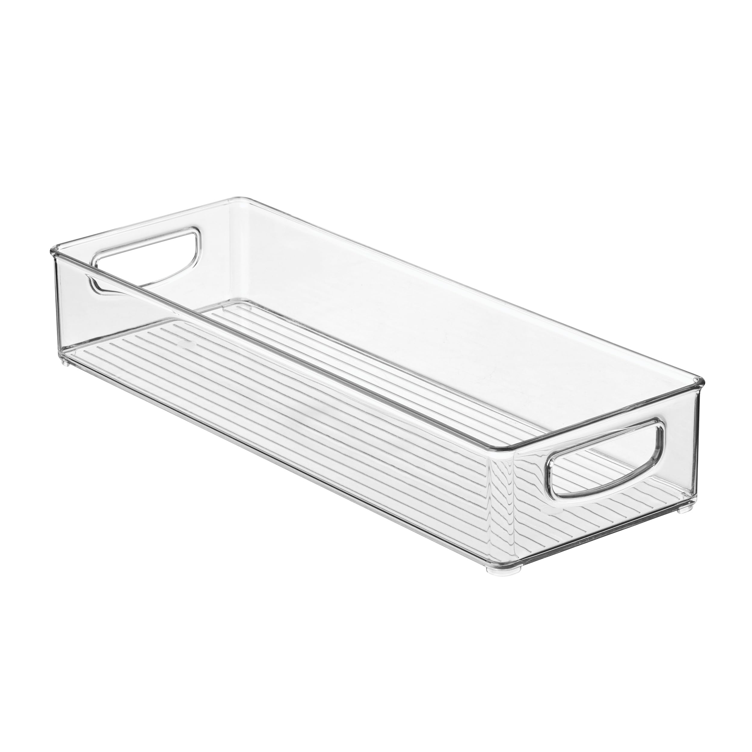 iDesign Slim Extra Long Clear Storage Bin | Narrow, Stackable, Kitchen or Pantry Organizer
