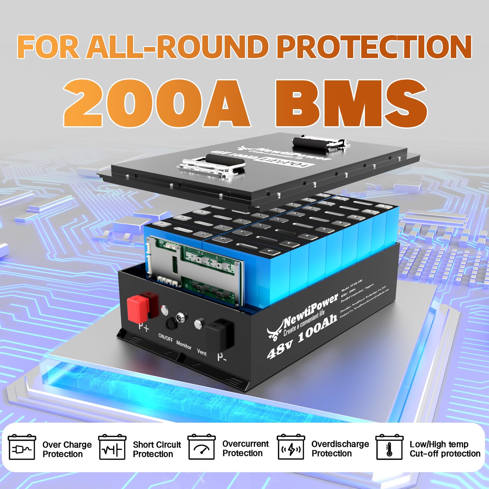 36V 100Ah Golf Cart LiFePO4 Battery with APP&Chager&Monitor,7.6KW Continuous Power Lithium Battery with 200A BMS, Up to 10000+ Rechargeable Cycles, Perfect for golf cart