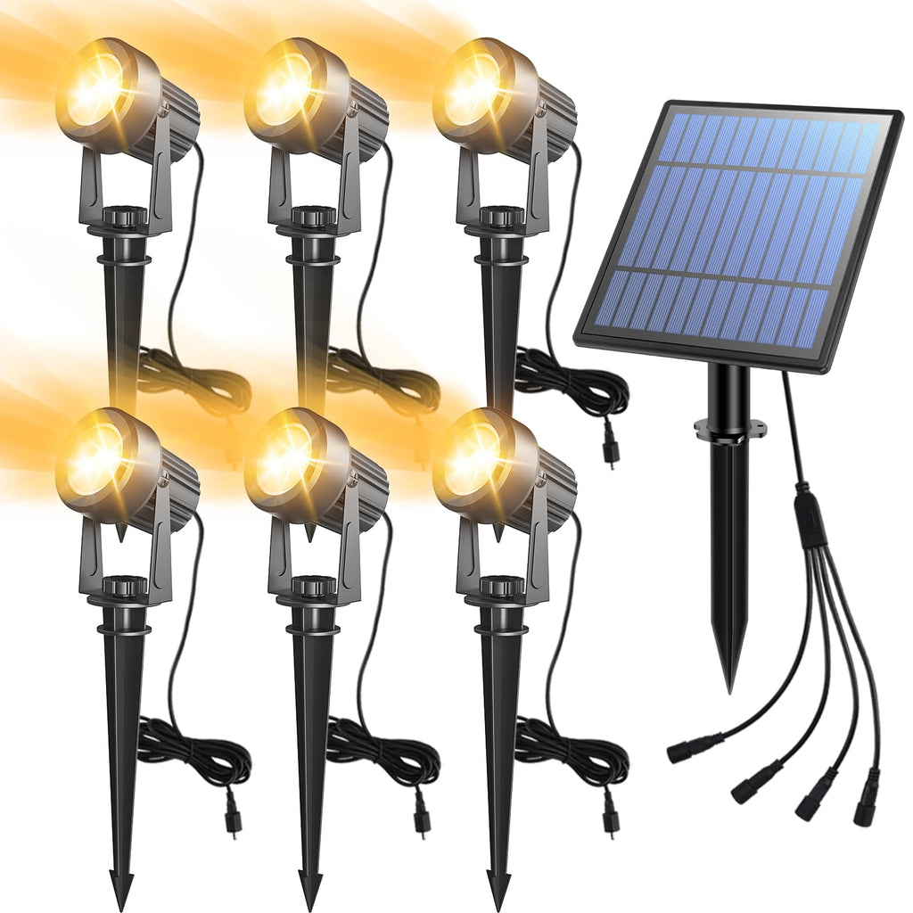 APONUO Solar Spot Lights - Outdoor 2-in-1 Solar Landscape Uplights, Dusk to Dawn, IP65 Waterproof, 9.8ft Cable, Warm White