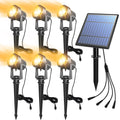 APONUO Solar Spot Lights - Outdoor 2-in-1 Solar Landscape Uplights, Dusk to Dawn, IP65 Waterproof, 9.8ft Cable, Warm White