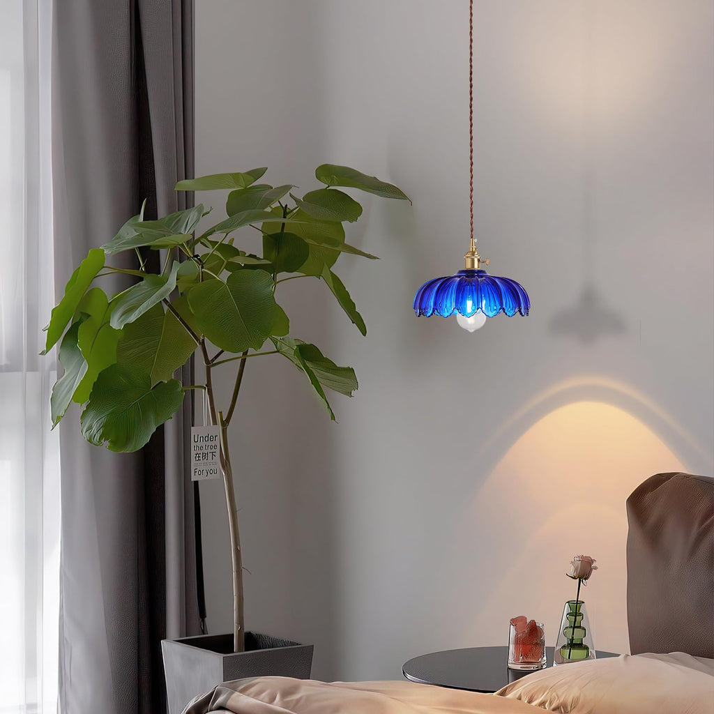 XZHGCEE Plug in Pendant Light: Amber Hanging Lamp Plug in Pendant Lamp, Glass Pendant Lighting for Kitchen Island, Bedroom, Dining Room, Living Room, No Bulb