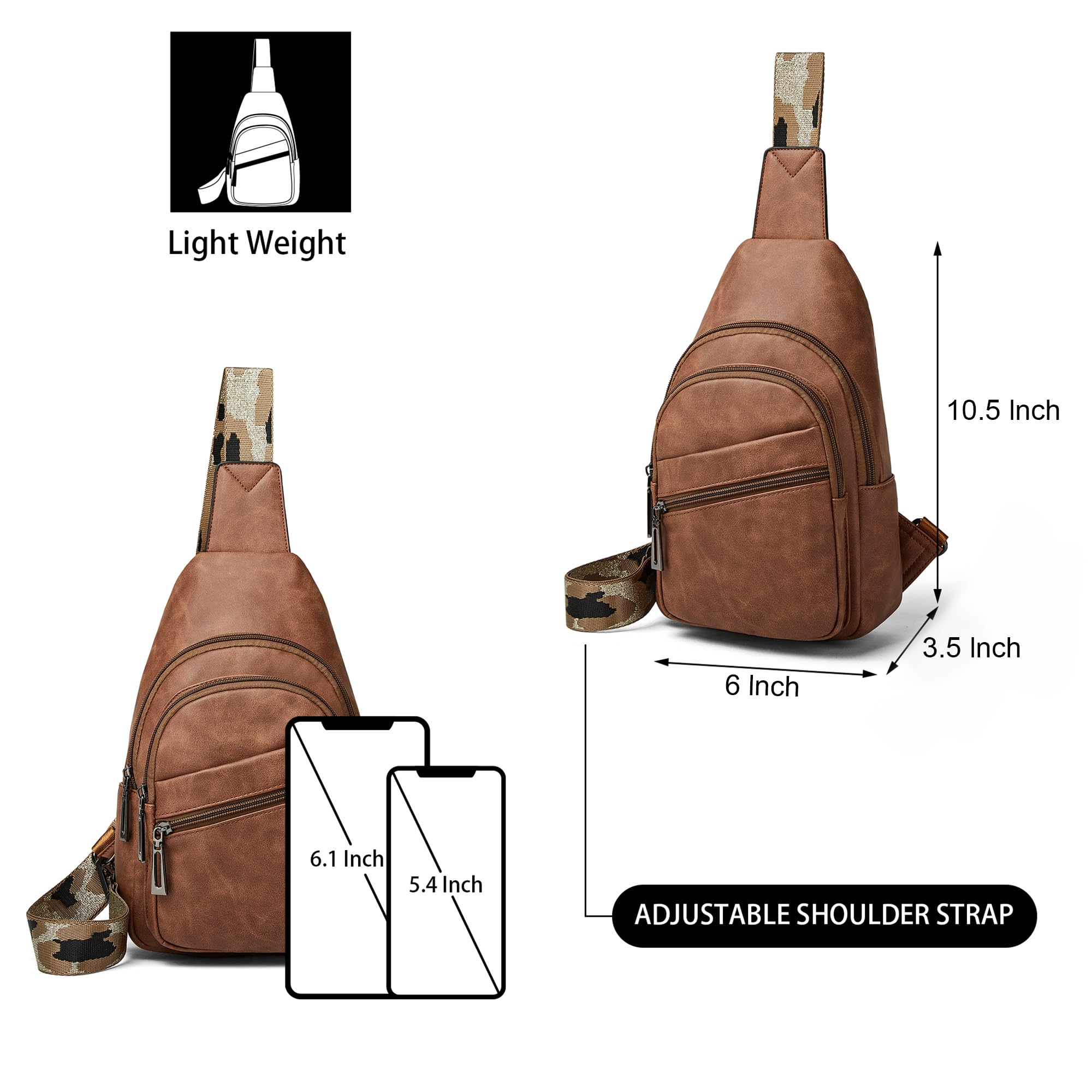 Sling Bag Crossbody Bags for Women Small Cross Body Bag Fanny Packs Chest Sling Purse for Daily Travel Leisure Sport