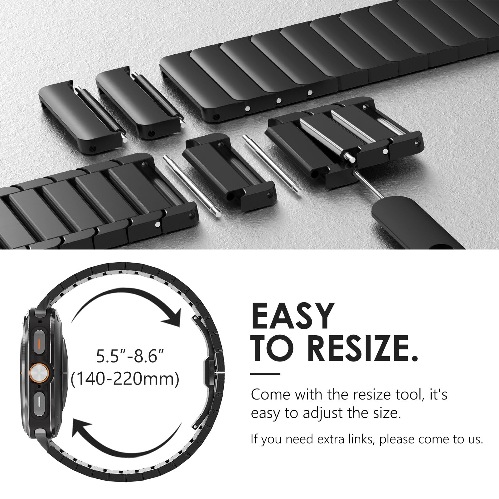 NewWays Titanium & Stainless Steel Link Bracelet for Apple Watch Band Ultra 3 2 1 Band 49mm Series11 10 46mm 42mm 45mm 44mm 41mm 40mm 38mm Series 3-11