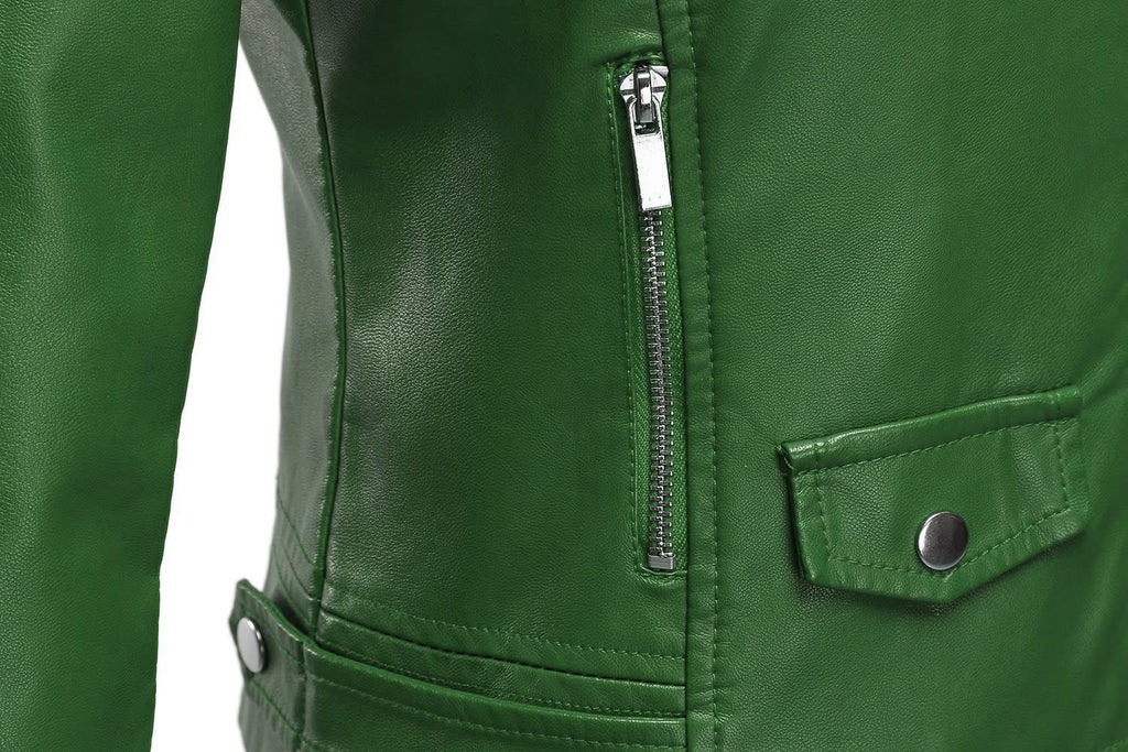Tanming Women's Faux Leather Moto Biker Short Coat Jacket