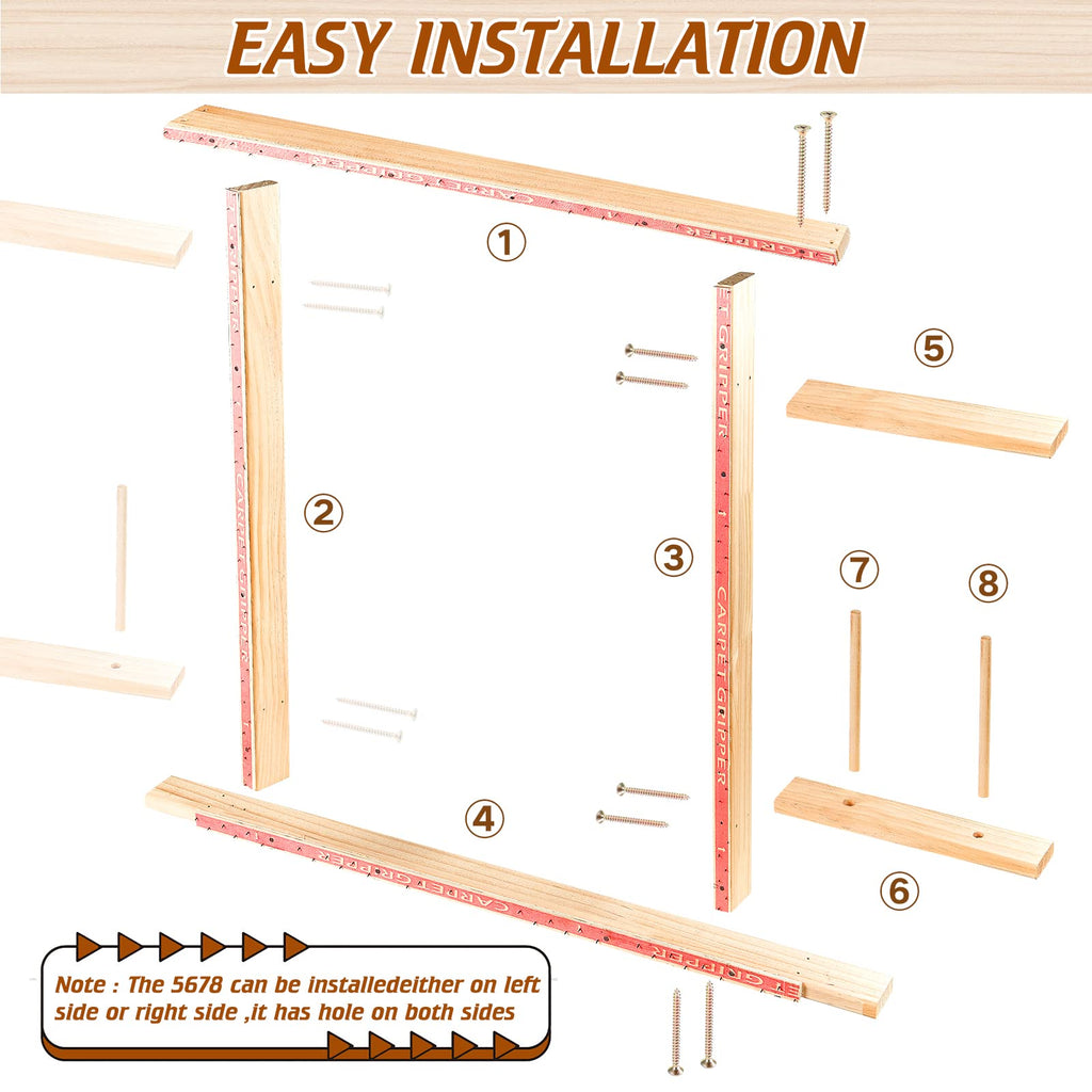 BESGEER Rug Tufting Frame with Tufting Cloth, 29.5” x 29.5” Wooden Frame Rug Making Supplies for Tufting Gun, Table Stand Frame Carpet Making