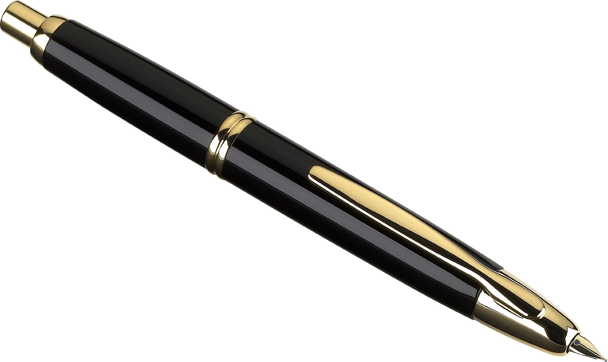 PILOT Vanishing Point Collection Refillable & Retractable Fountain Pen, Black Carbonesque Barrel with Rhodium Accents, Blue Ink, Medium Nib (60246)