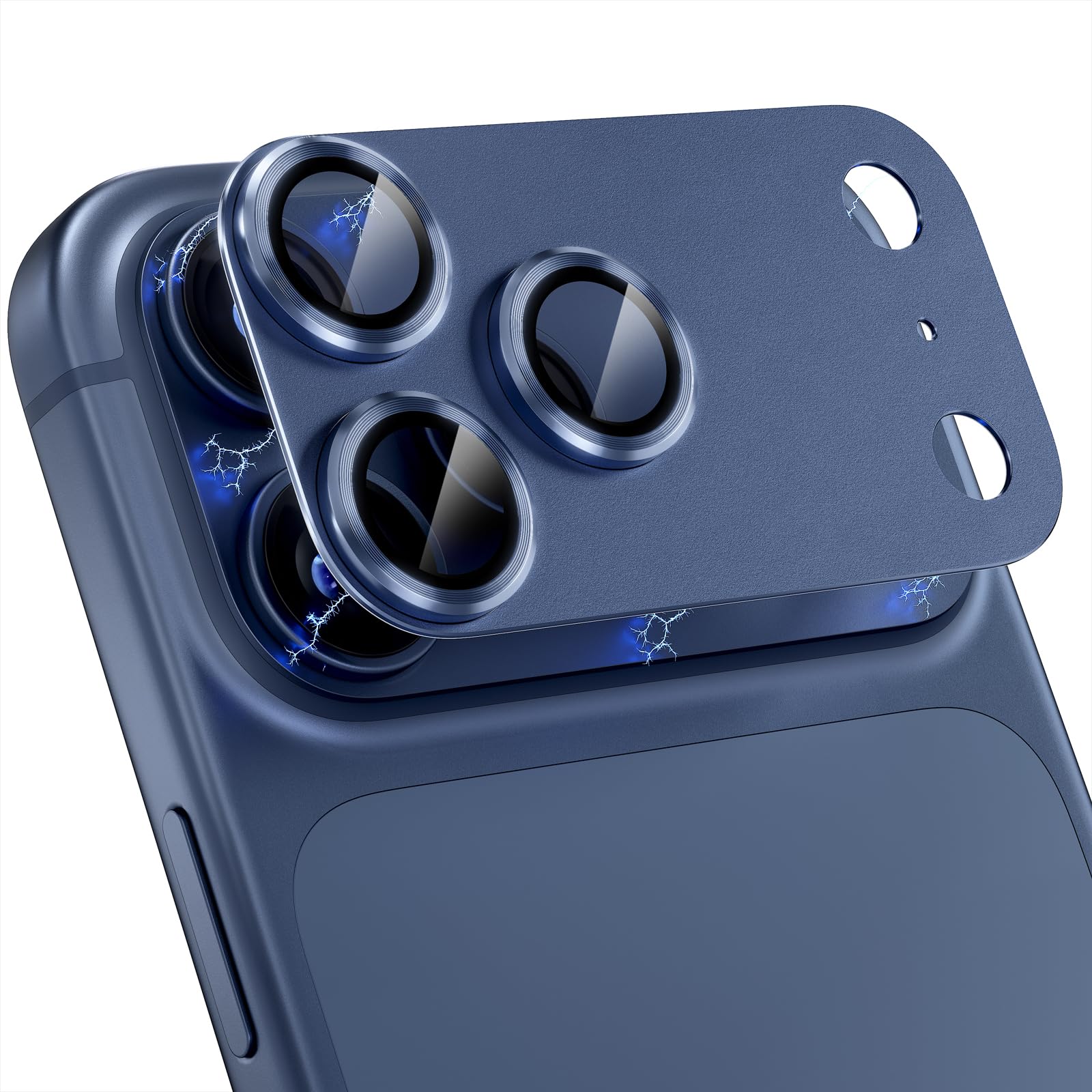 Choiche Compatible for iPhone 16 Pro/iPhone 16 Pro Max Camera Lens Protector, Bling Camera Cover with 9H Tempered Glass Lens Screen Protector Metal Ring Decoration Accessories(Black)