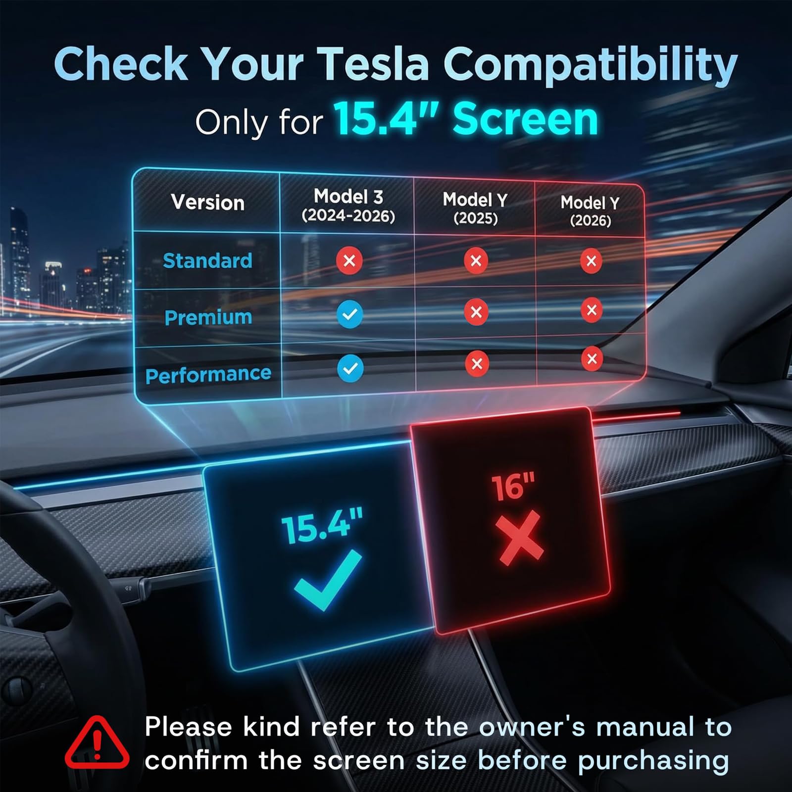 8" Rear Screen Protector for Tesla Model Y Juniper/Model 3 Highland, [HD & No-edge Gaps & 9H] Tempered Glass Screen Protector with Alignment Frame for Tesla Model 3/Y Accessories, Glossy