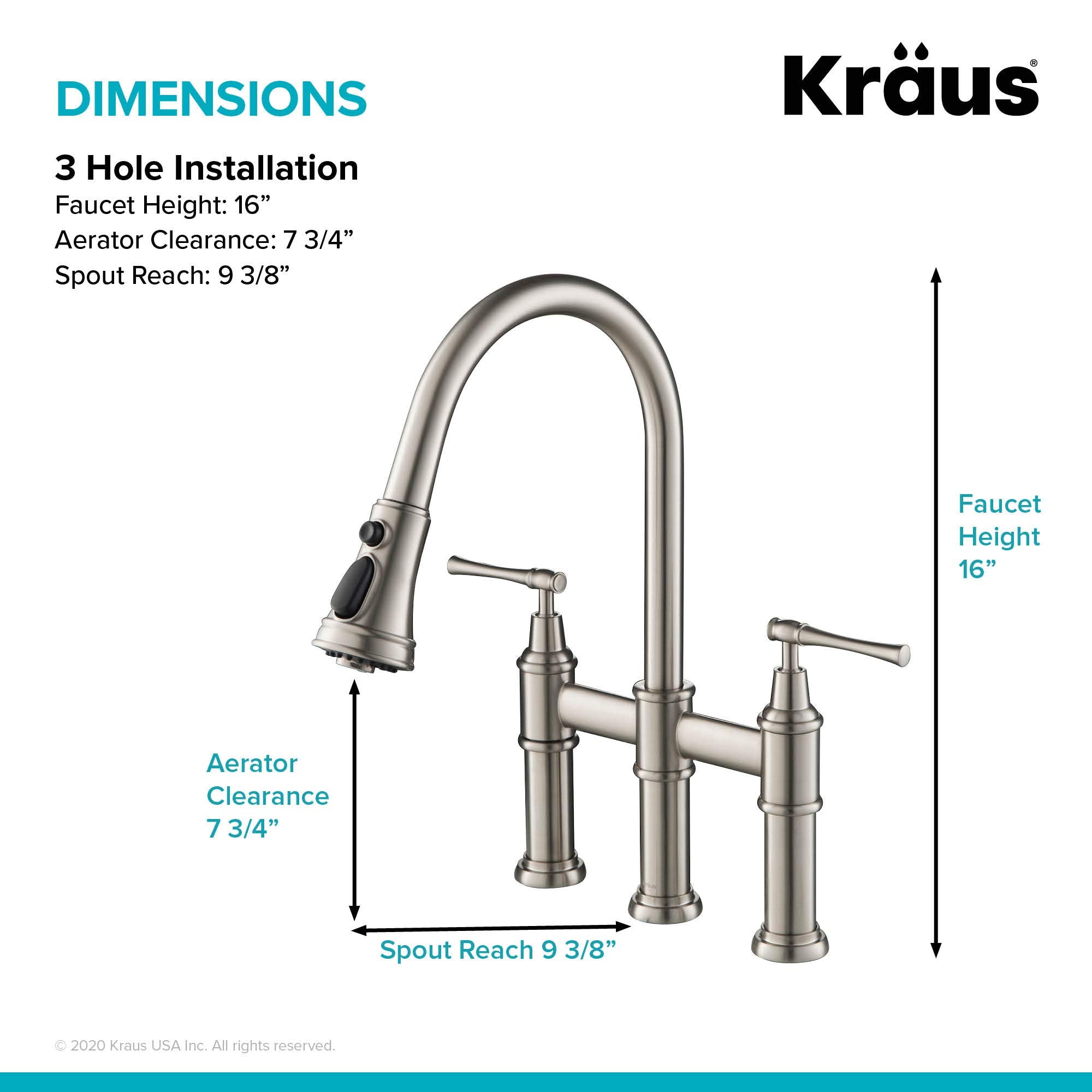 KRAUS Allyn Transitional Bridge Kitchen Faucet with Pull-Down Sprayhead in Brushed Gold, KPF-3121BG