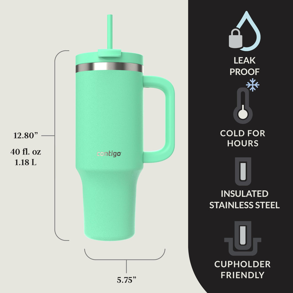 Contigo Streeterville 30oz Tumbler, Stainless Steel Vacuum Insulated, Leak-Proof, Cold for 29 Hours, Fits in cupholders, Licorice