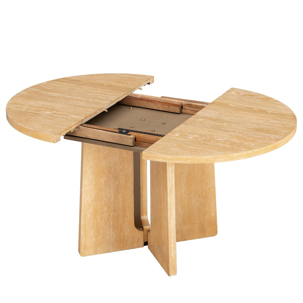 LUMISOL Round Dining Table for 4-6 People, 41"-57" Extendable Kitchen Table with 16" Removable Leaf for Small Places, Kitchen, Dining Room, Espresso