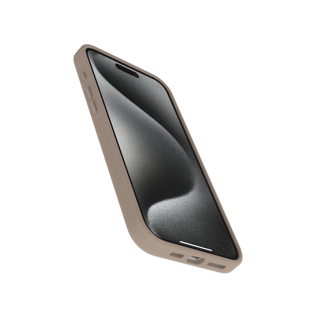 OtterBox iPhone 15 Symmetry Series Cactus Leather for MagSafe - Noir ASH (Black), Slim, Premium, Protective iPhone Case