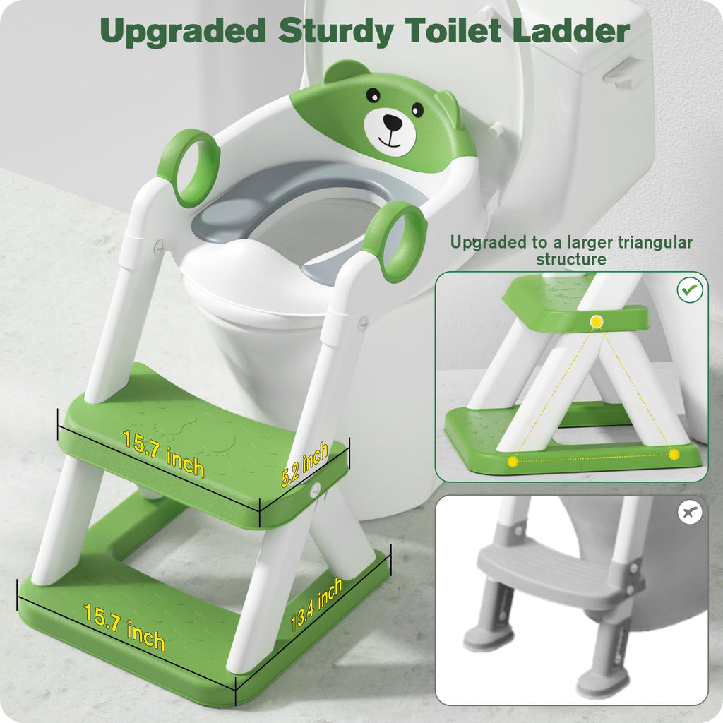 Potty Training Seat, Upgrade Toddler Toilet Seat for Kids Boys Girls, 2 in 1 Potty Training Toilet, Splash Guard Anti-Slip Pad Step Stool(Blue)