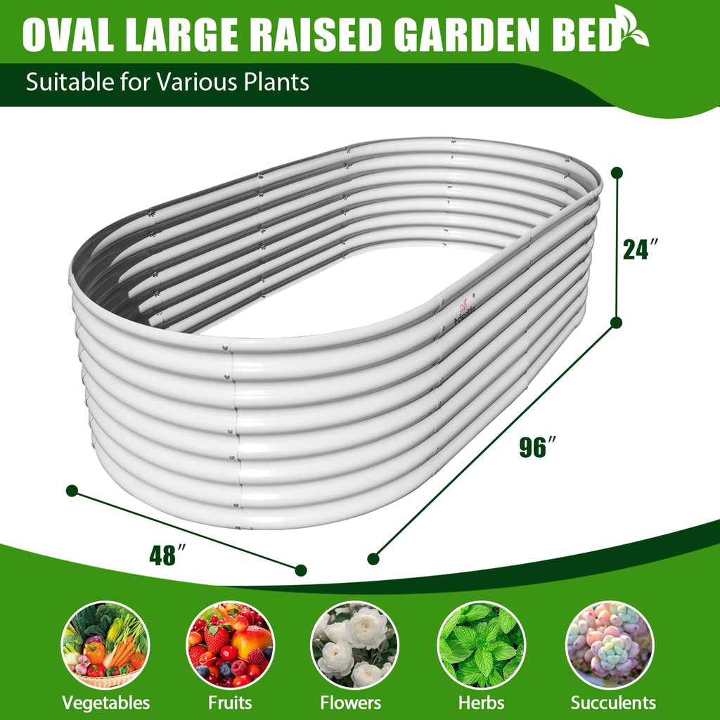 A ANLEOLIFE 2-Pack 3ft x 24” Tall Galvanized Raised Garden Beds Outdoor, Round Metal Planter Box for Planting Vegetables Flowers Herb, Anti-Rust & Easy-Setup, Quartz Grey