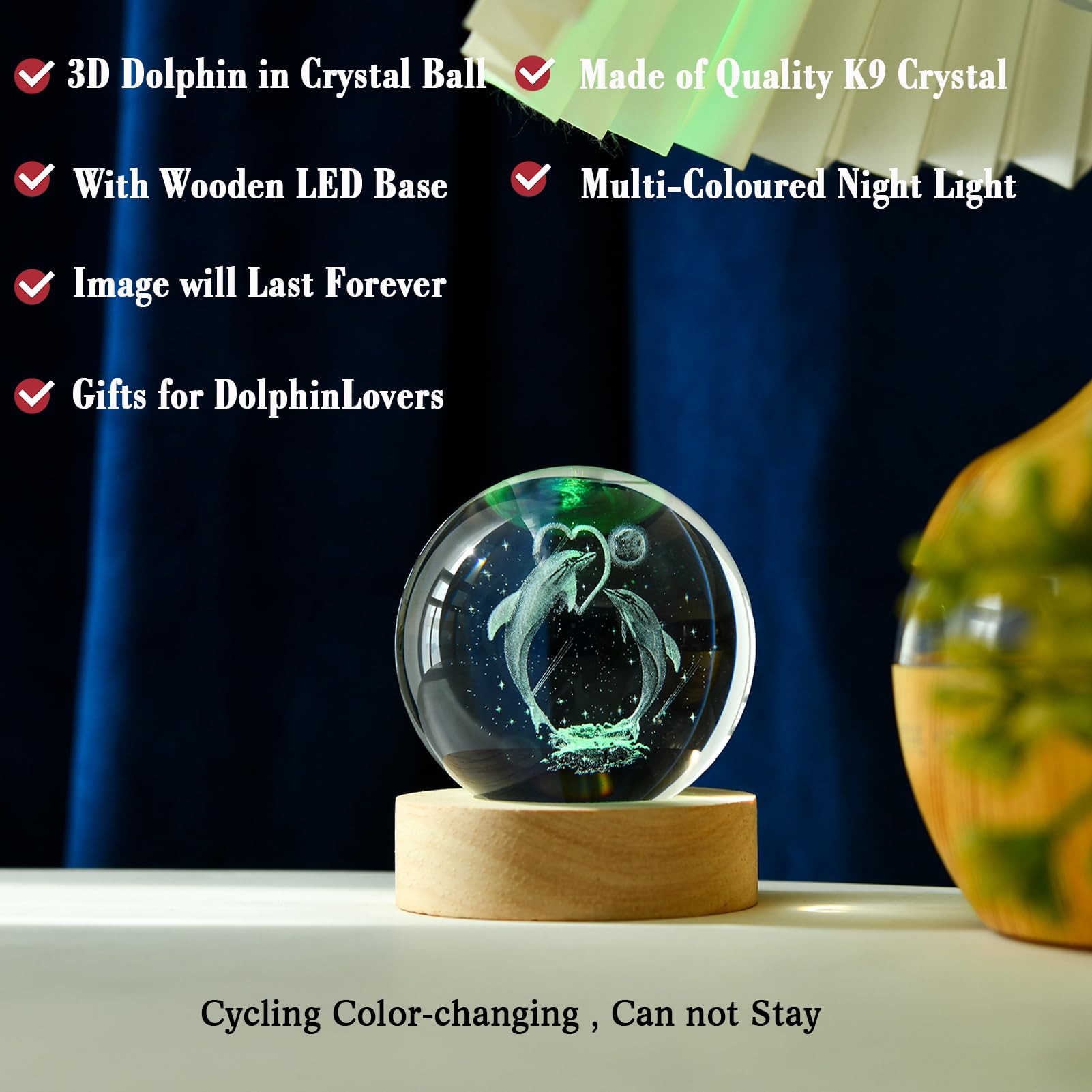 IFOLAINA Butterfly Crystal Ball Gifts Ideas for Girlfriend Wife Mom Couple Her Bithday Mothers Day 3D Butterfly on Sunflower Night Light Decorative Globes Room Decor