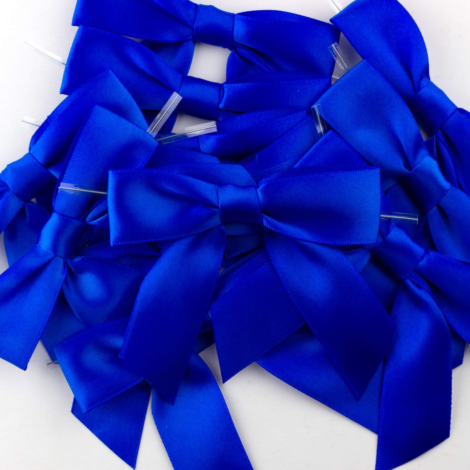 7Rainbows 50pcs Boutique 1.5" Black Satin Ribbon Mini Bows for Craft Sewing Scrapbooking Wedding and Gift Wrapping