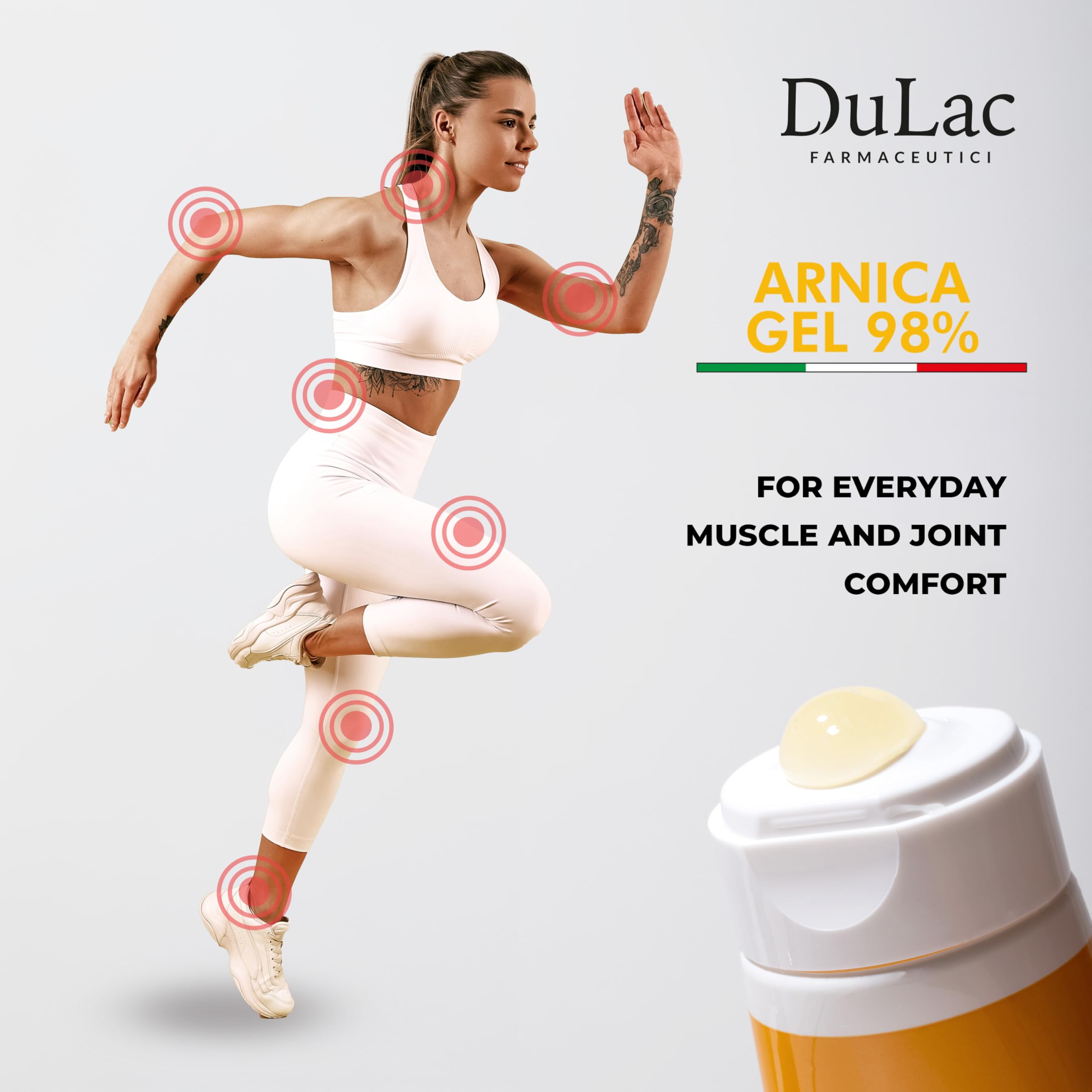 Dulac Arnica Body Massage Gel – Water-Based Cosmetic Massage Gel with Arnica Montana, Fast-Absorbing Lightweight Texture, Non-Greasy Feel, Dermatologically Tested, 3.38 Fl Oz
