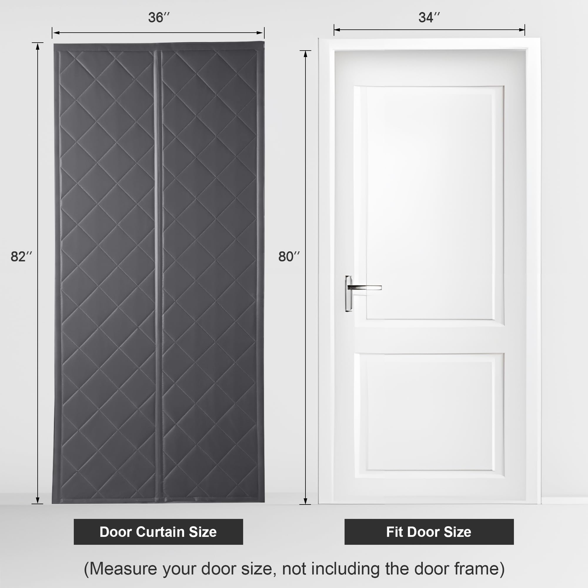 RYB HOME Summer Heat Blocking Thick Quilted Insulated Curtains, Thermal Insulated Curtains Room Divider for Energy Saving Window Treatment for Bedroom Living Room, W32 x L80, Black, 1 Panel