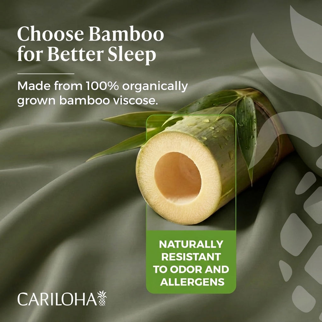 Cariloha Aloha Soft 100% Organic Bamboo Viscose Sheets – 4-Piece Queen Sheet Set – 16 in Deep Pockets – Buttery Soft, Hypoallergenic, Cooling Sheets – Oeko-TEX Standard 100 – Cape Blue