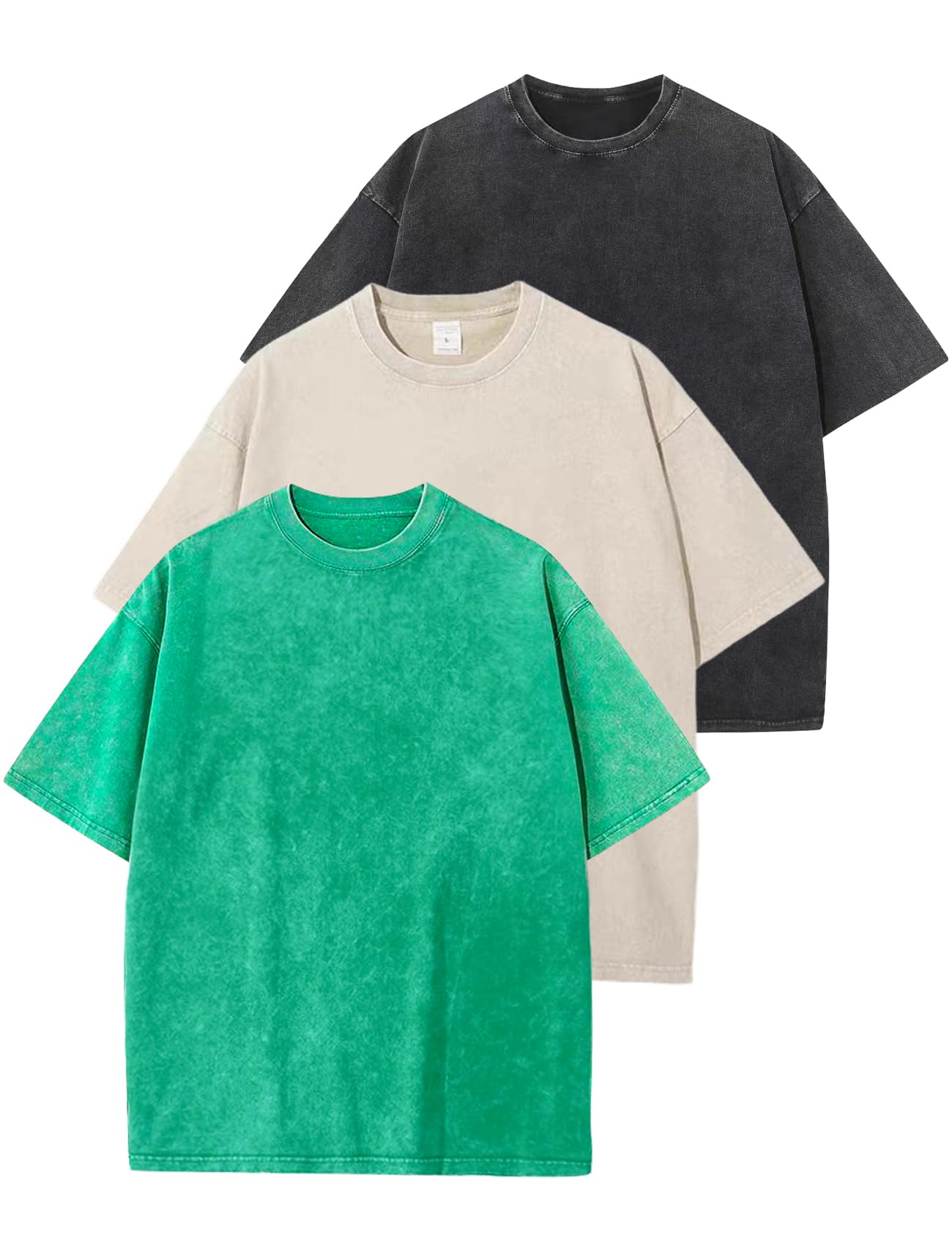 Arssm Men Oversized T Shirts Vintage Tee Loose Fit Short Sleeve Casual Streetwear Baggy Washed Unisex Tops