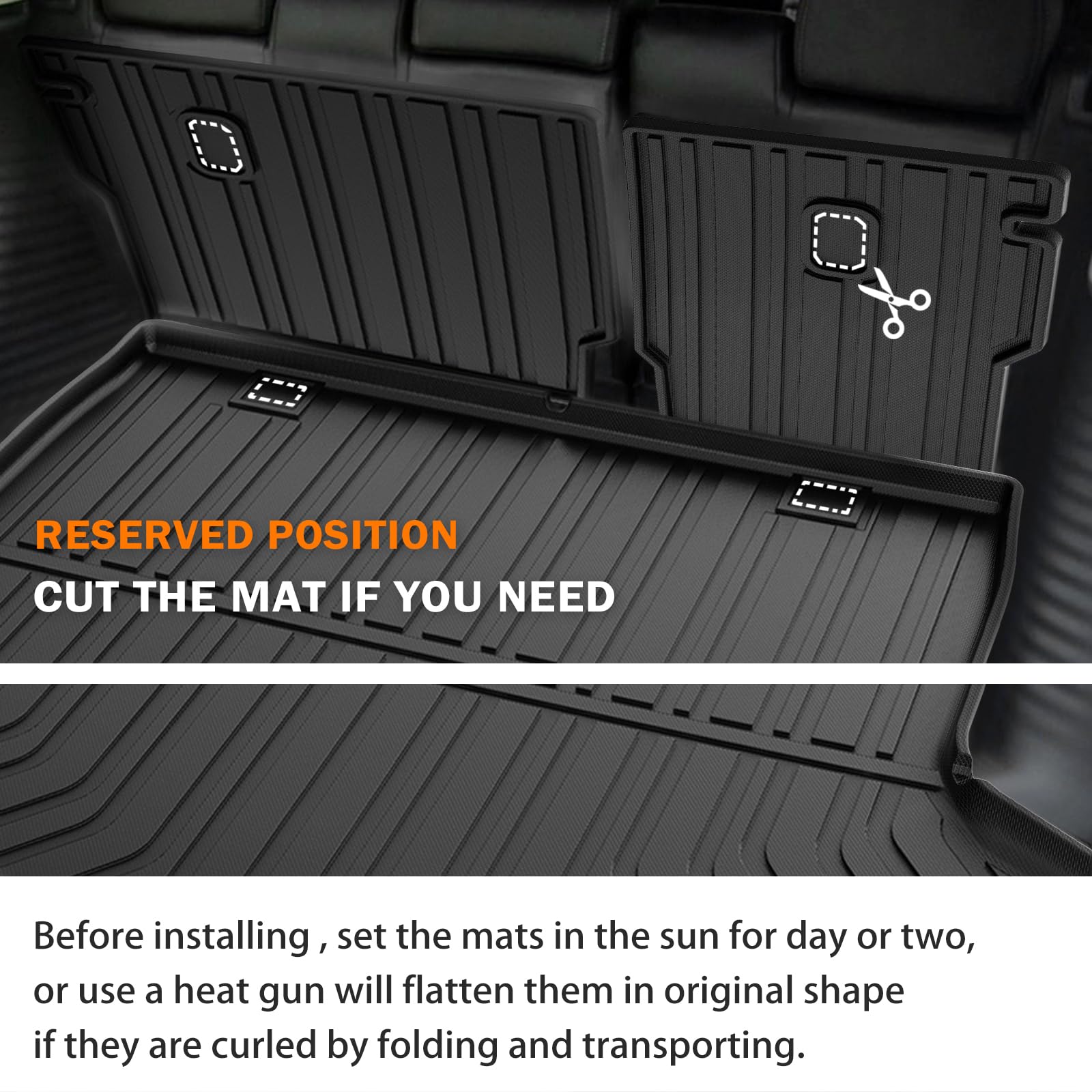 KUST Floor Mats & Trunk Cargo Mat for Toyota RAV4 2019-2025, All Weather Rear Trunk Cargo Liner for RAV4 Accessories TPE Rubber Raised Edge 4PCS