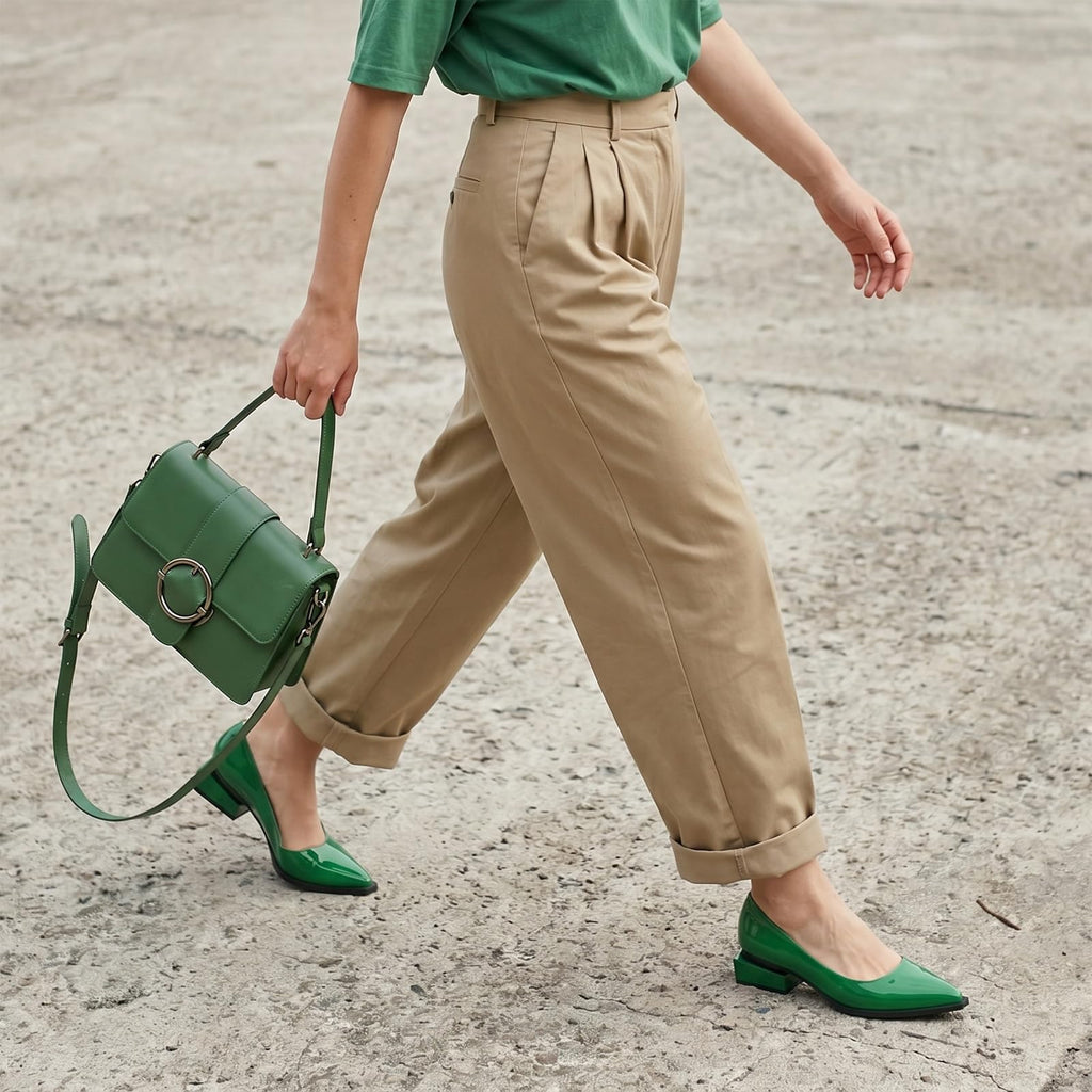 LingxiaUne Dress Shoes for Women, Comfortable Dressy Flats, Womens Chunky Heel Pumps with Arch Support and Pointed Toe