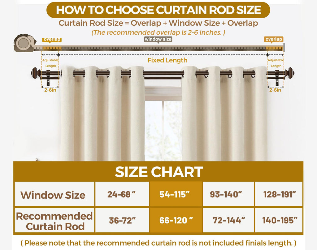 KAMANINA 1 Inch Double Curtain Rods 36 to 72 Inches (3-6 Feet) Telescoping Dark Silver Curtain Rod for Windows 24 to 68 Inches, Heavy Duty Drapery Rods with Square Finials