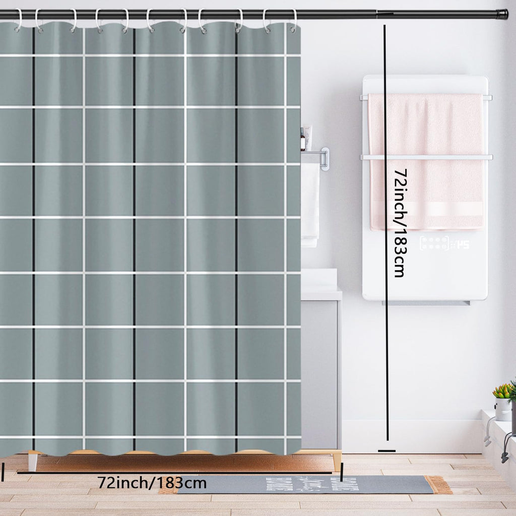 LLSCL Fabric Shower Curtain Liner with Magnets, Waterproof Hotel Quality, 72 x 72 Machine Washable
