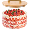 LOVYANXUE 9 inch Large Salad and Trifle Bowl Glass with Lid, 155 oz Versatile Mixing and Serving Dish for Fruit, Laying Ice Cream, Cake, Cupcake, Baking, and Dessert, Microwave Safe
