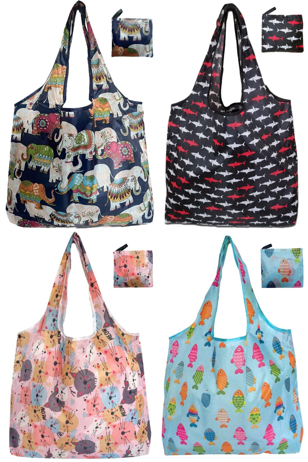 Bolsas de compras reutilizables para comestibles, paquete de 4 de 50 libras bolsas plegables grandes y lavables para mercado, compactas para un fácil almacenamiento, bolsas de tela ligeras y