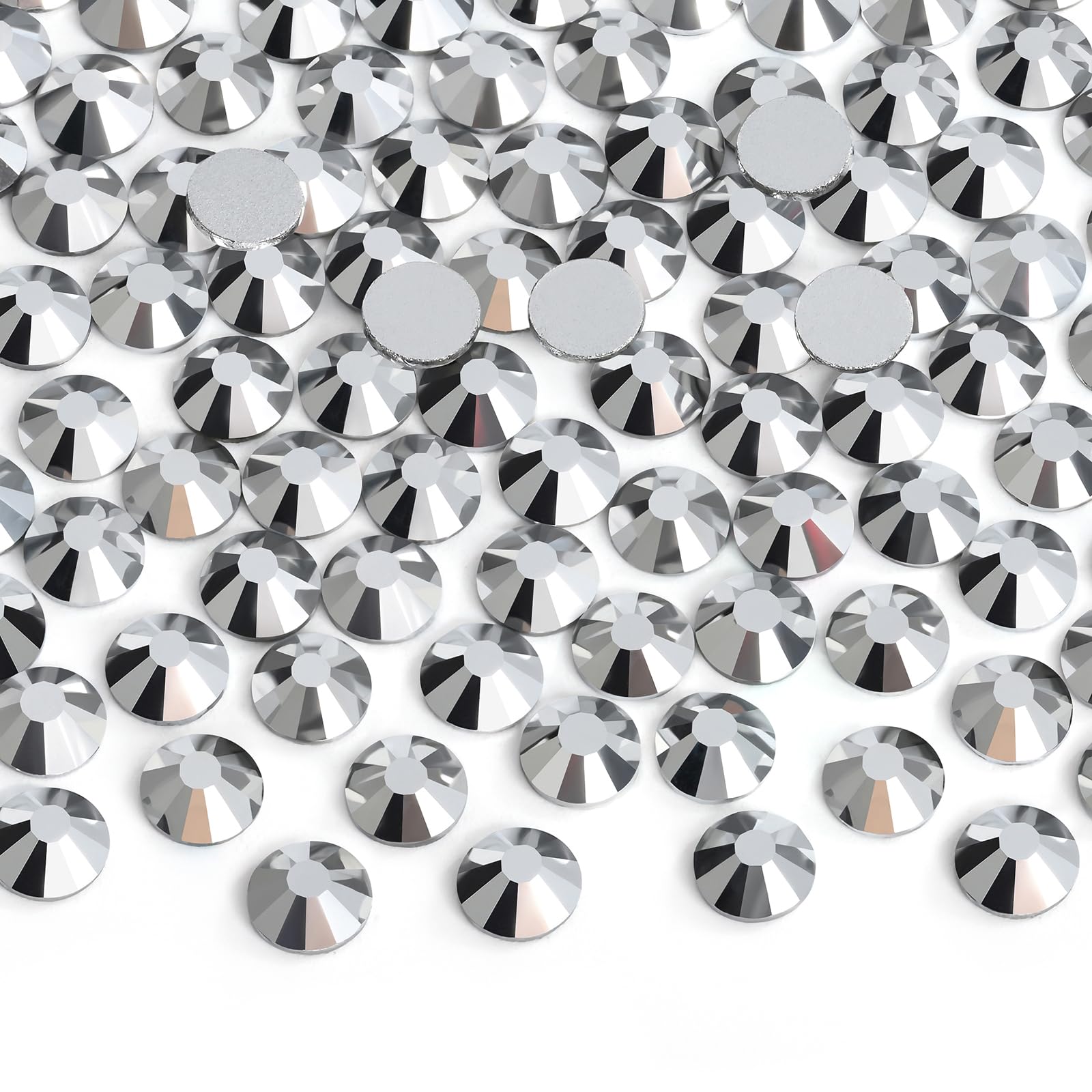 2880 Pieces Flatback Rhinestones Glue Fix Crystal Glass Diamantes Gems for Crafting Nail Art Crafts Decorations Clothes Shoes 1.4 mm (ss3, Amber)