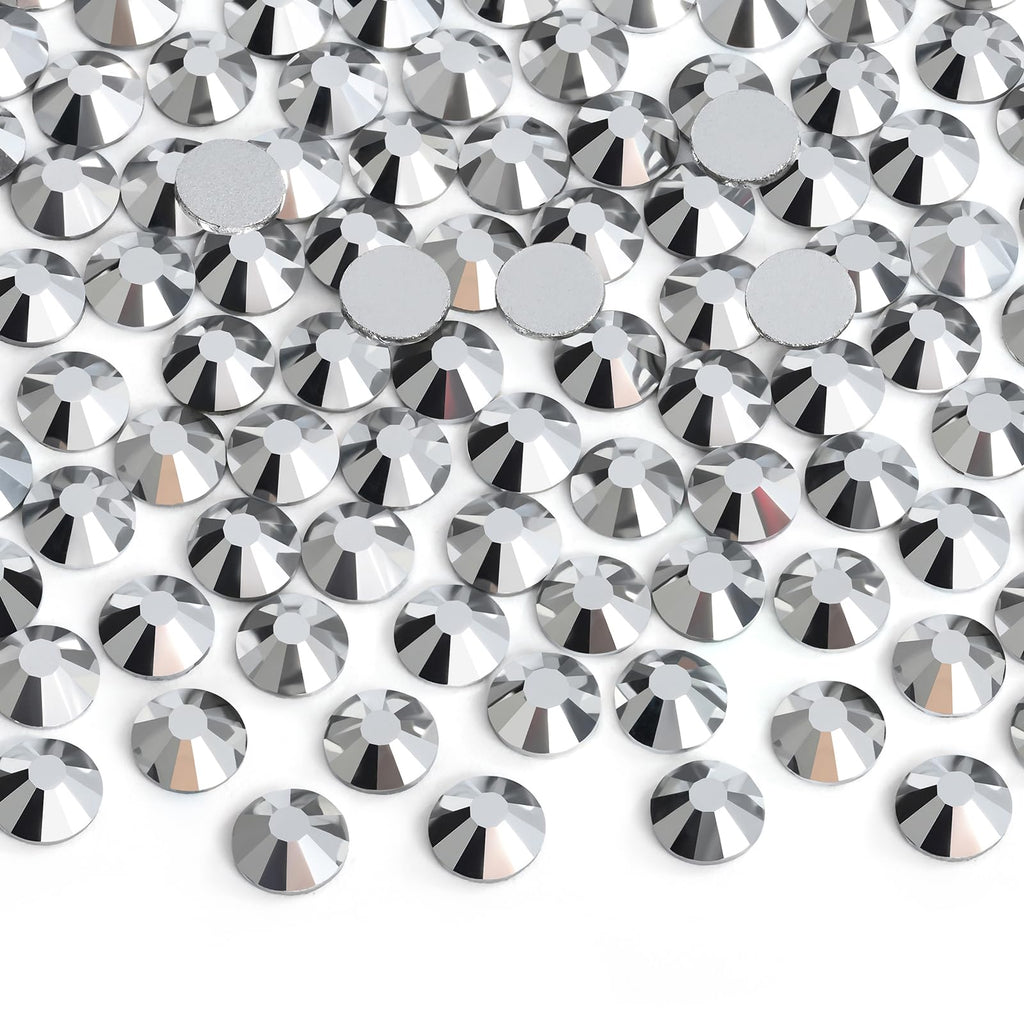 2880 Pieces Flatback Rhinestones Glue Fix Crystal Glass Diamantes Gems for Crafting Nail Art Crafts Decorations Clothes Shoes 1.4 mm (ss3, Amber)
