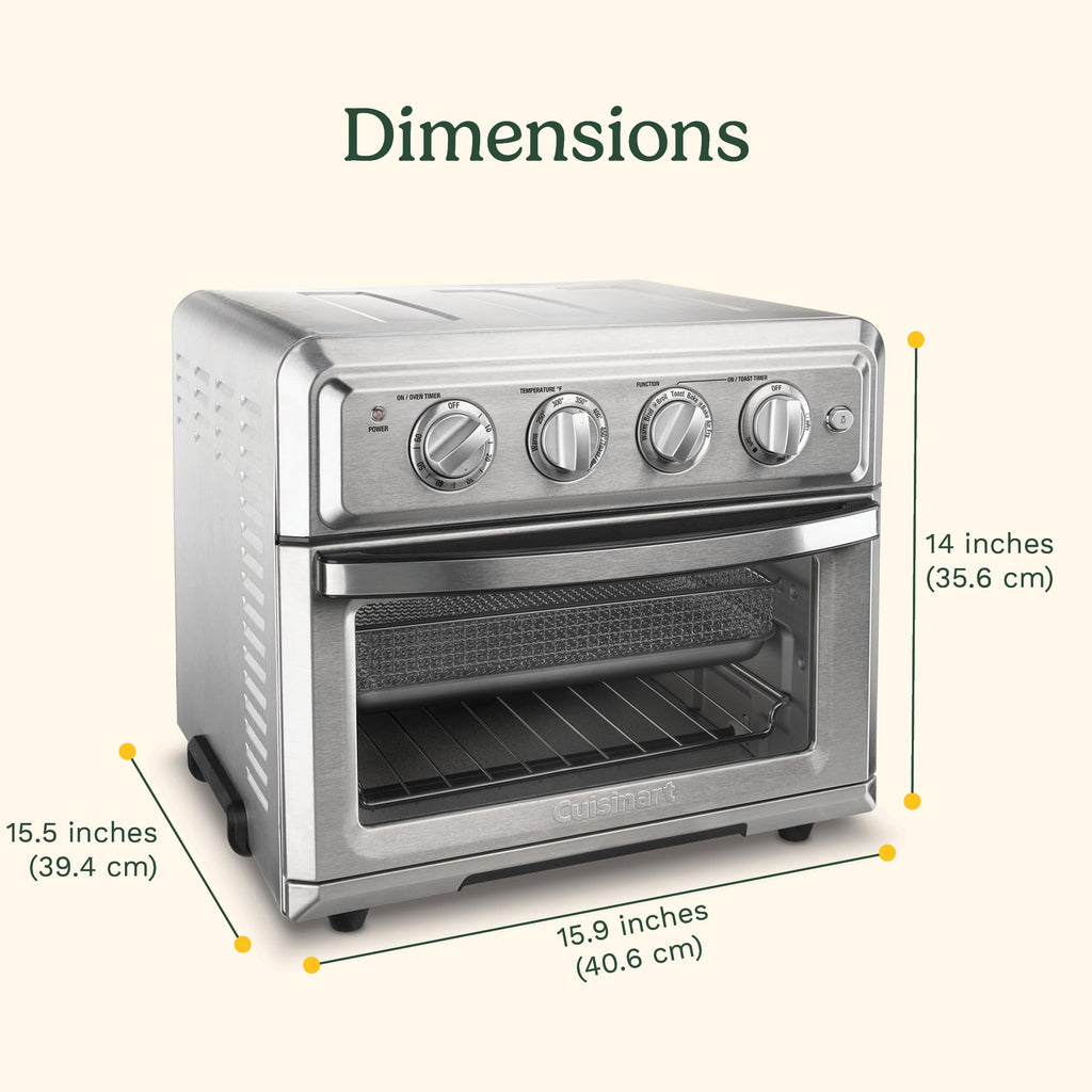Cuisinart Air Fryer + Convection Toaster Oven, 8-1 Oven with Bake, Grill, Broil & Warm Options, Stainless Steel (TOA-70C)