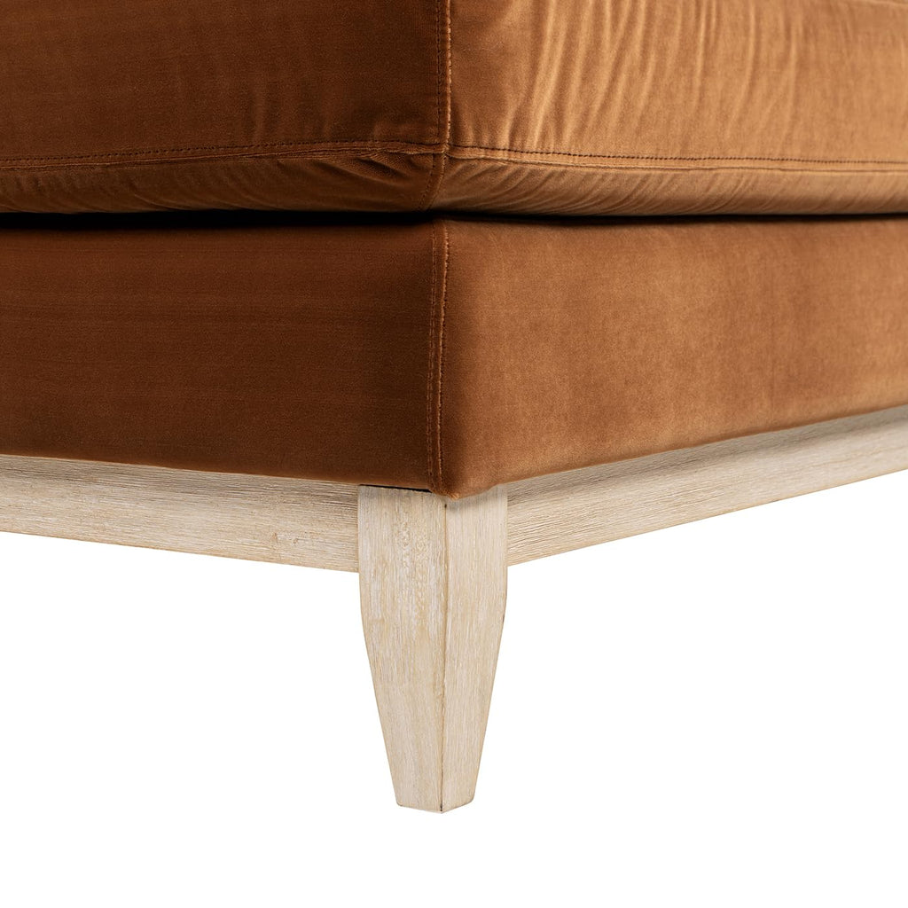 Jennifer Taylor Home Knox 84" Modern Farmhouse Performance Velvet Fabric Living Room Sofa Couch in Burnt Orange