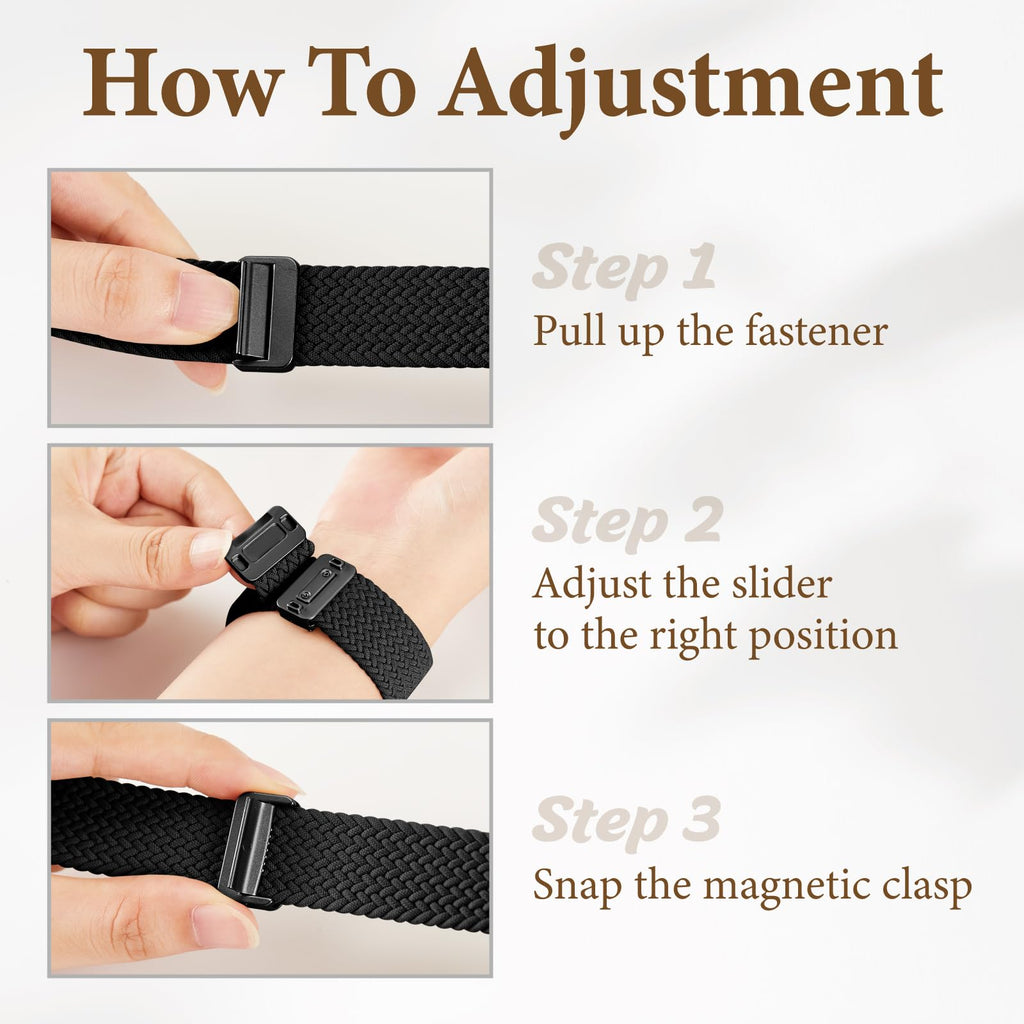 Braided Stretchy Bands with Magnetic Clasp Compatible for Apple Watch Band 38mm 40mm 41mm 42mm 44mm 45mm 46mm 49mm Women Men, Nylon Sport Solo Loop for iWatch Series 11 10 9 8 7 6 5 4 3 Ultra 3 2 1 SE
