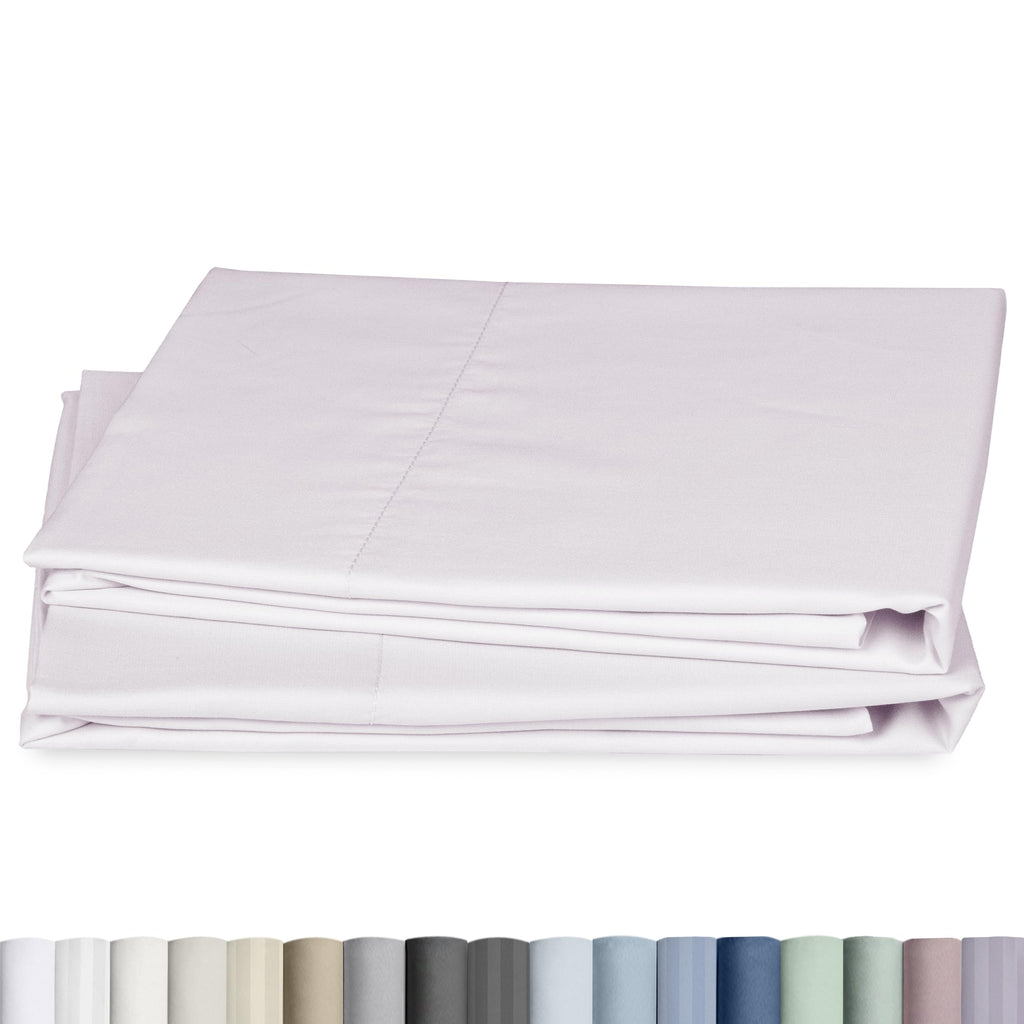 CALIFORNIA DESIGN DEN Soft & Silky 500 Thread Count 100% Cotton is Cool & Smooth, White Pillowcases Queen Size Fits Standard & Queen Pillows (Pure White)