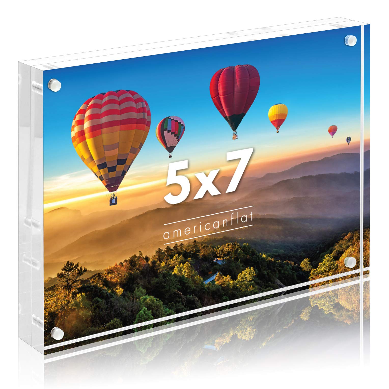 Americanflat 3.5x5 Acrylic Picture Frame - Double Sided Frames with Magnetic Corners - Transparent Acrylic Frames for Desk or Tabletop Display - 3.5x5 Picture Frame with Microfiber Cloth Included