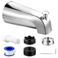 Dreyoo Tub Spout (Universal Fits 1/2" Copper Pipe, 1/2" IPS and 3/4" IPS), Bathroom Bathtub Faucet with Adapters and Hex Wrench(Brushed Nickel,Simple)