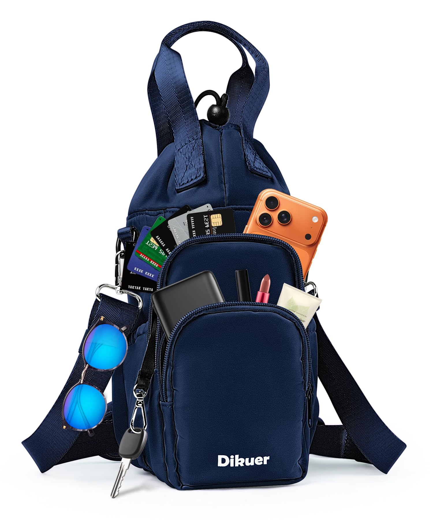 Water Bottle Holder with Strap, 32oz 40oz Insulated Crossbody Water Bottle Carrier Sling Bag with Phone Pocket for Walking/Hiking/Travel/Gym