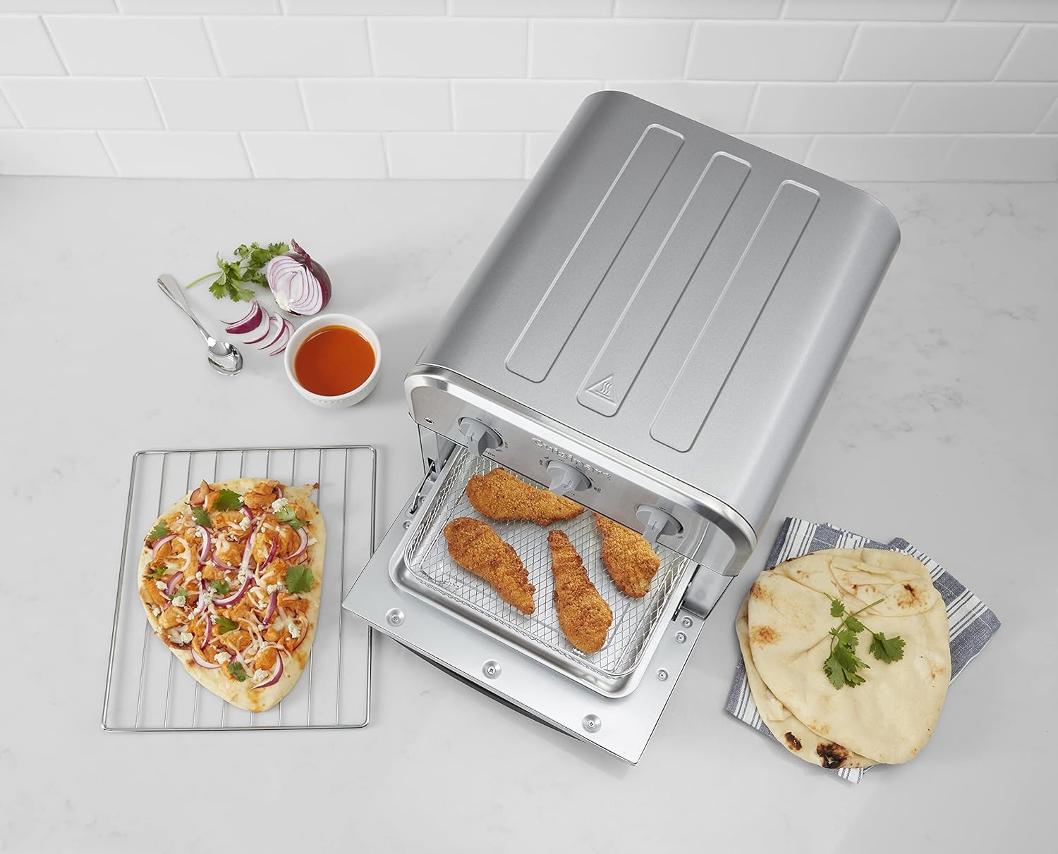 Cuisinart Air Fryer + Convection Toaster Oven, 8-1 Oven with Bake, Grill, Broil & Warm Options, Stainless Steel (TOA-70C)
