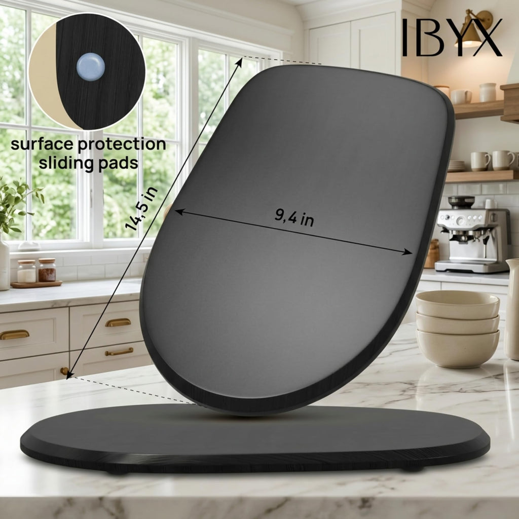Ibyx Premium Bamboo Mixer Slider for KitchenAid 4.5-5 Qt Tilt-Head Stand Mixer - Food-Grade Appliance Slider Mat for Kitchen Countertop Storage Accessories (Black)