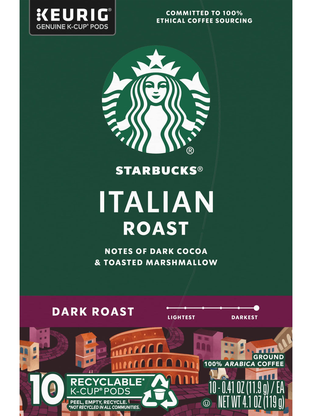 Starbucks Coffee, Caffe Verona Dark K Cup Portion Pack for Keurig Brewers, 24 Count