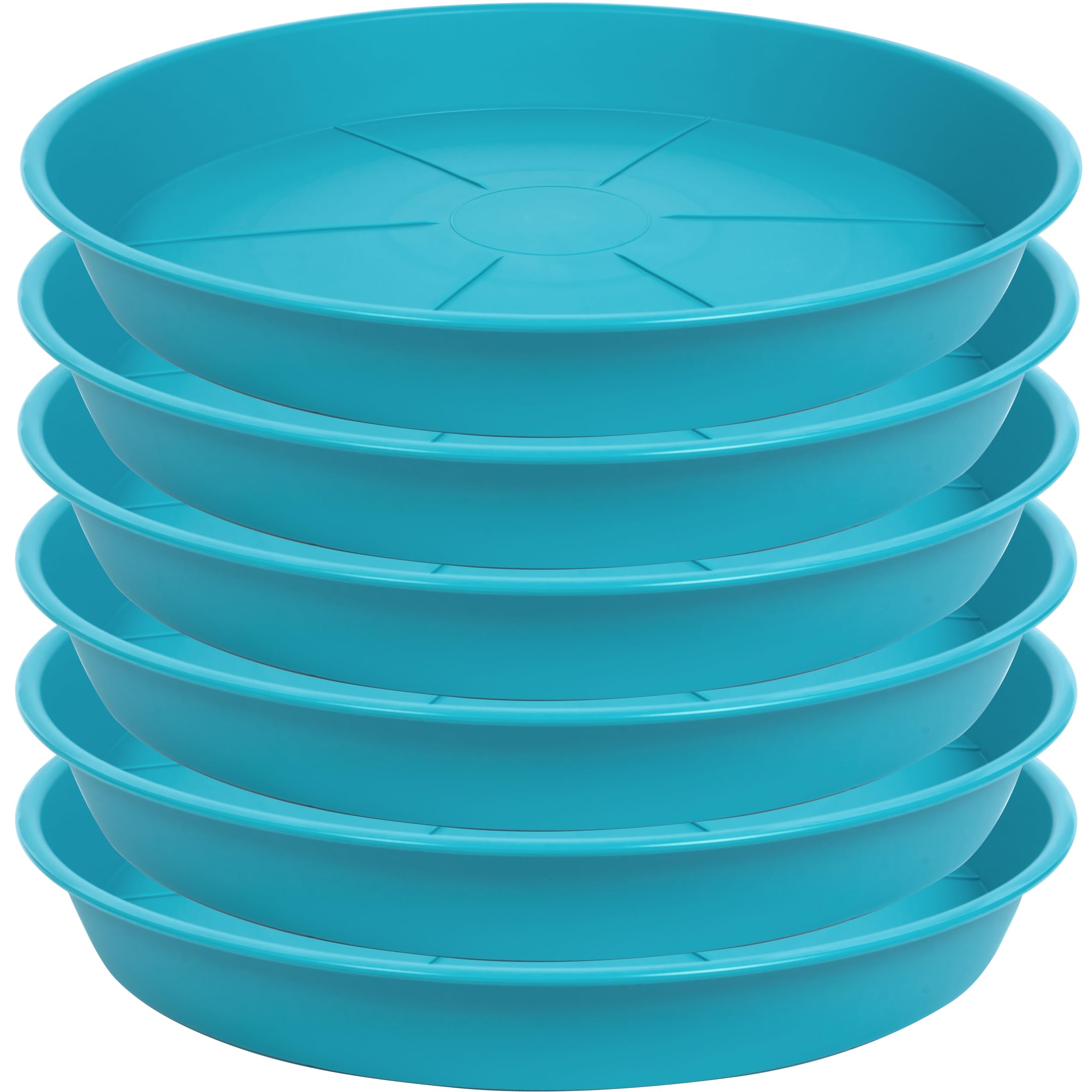 OVZILKI 6 Pack of Plant Saucer Tray 4 6 8 10 12 14 17 19 22 25 inch, Heavy Duty Plastic Pot Plant Drip Trays Saucers for Indoors Outdoor, Plant Water Tray for Planters 3-5" (4", Beige)