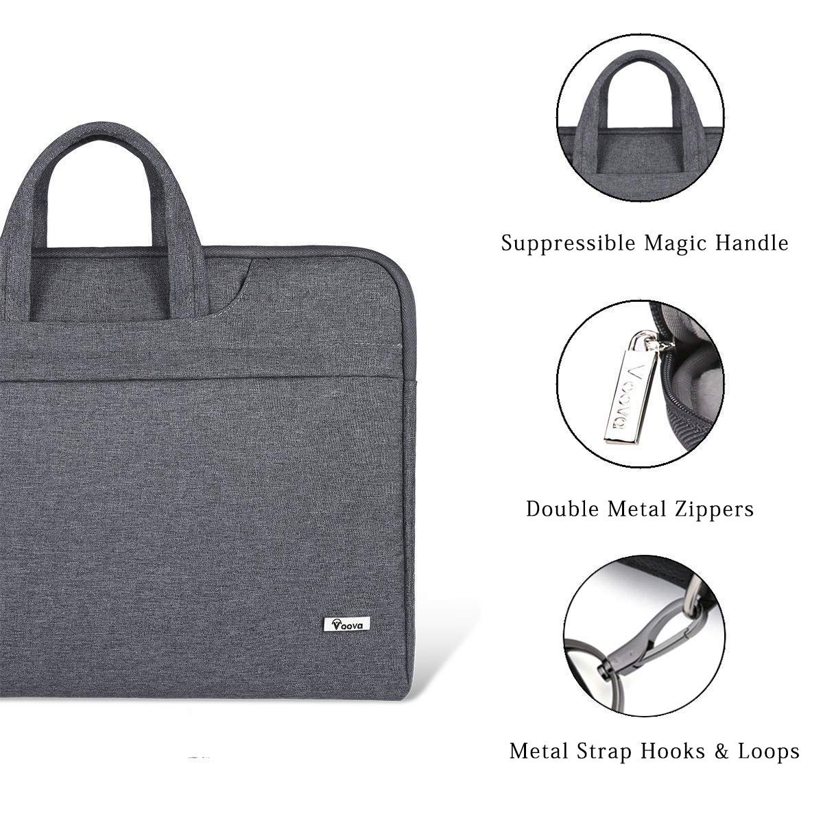 Voova Laptop Bag 13 14 Inch, Waterproof Computer Sleeve Carrying Case with Shoulder Straps & Handle Compatible with Macbook Air 13 M2/M3/M4, MacBook Pro 13/14, HP Dell Lenovo Chromebook 14, Black