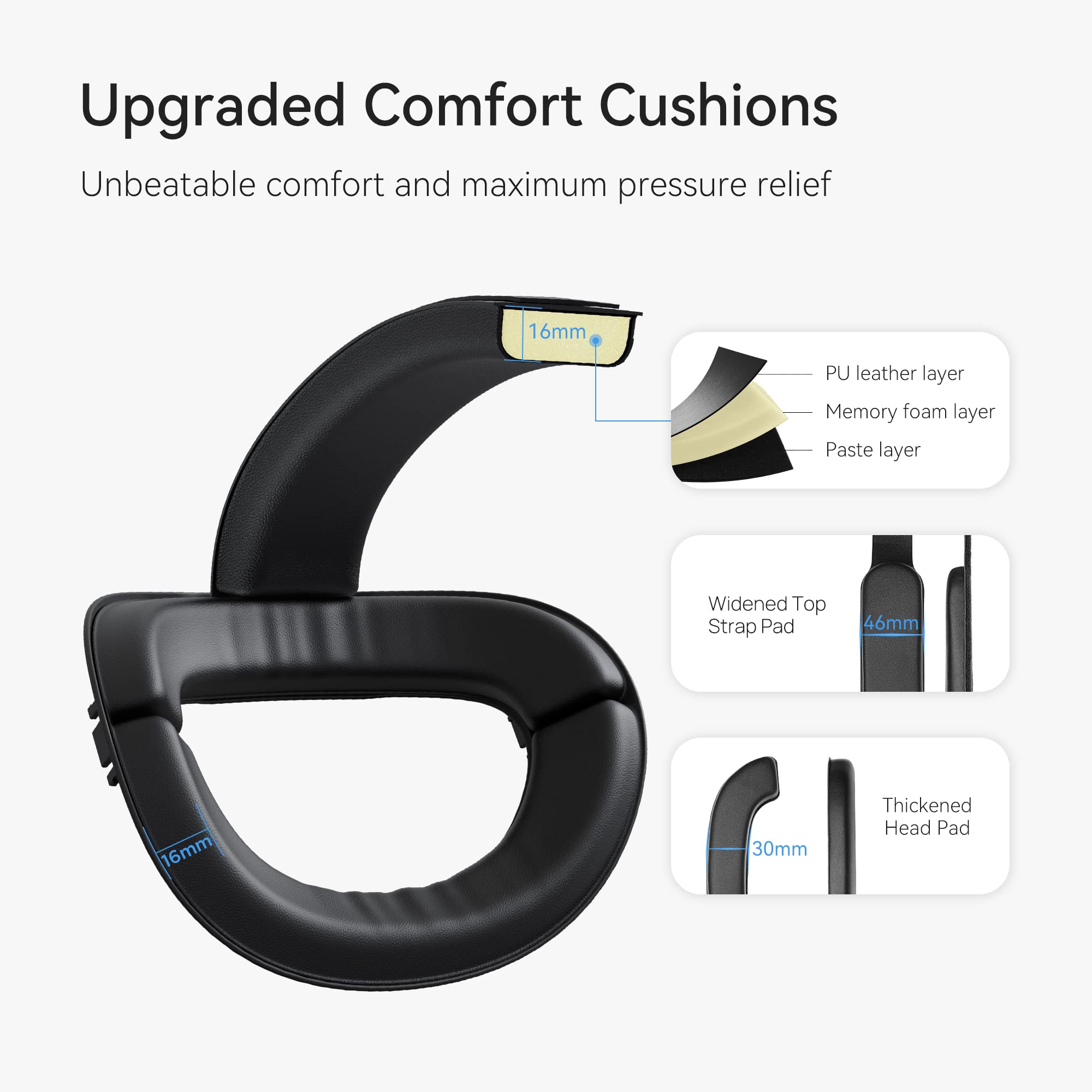 KIWI design K2 Comfort Head Strap Accessories Compatible with Oculus/Meta Quest 2, Elite Strap Replacement for Enhanced Support of VR Headset, NOT for Meta Quest 3/3S