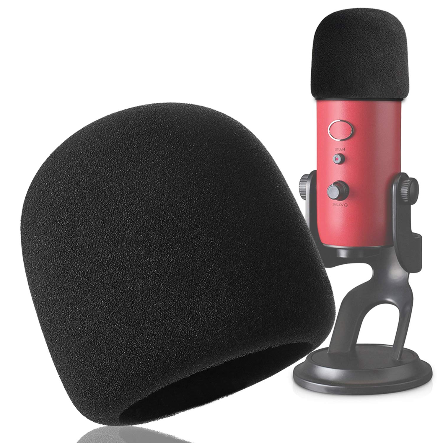 YOUSHARES 2PCS Blue Yeti Pop Filter for Blue Yeti Microphone, Yeti Foam Windscreen with Dead Cat Blue Yeti Mic Cover for Yeti Mic and Blue Yeti Pro USB Microphone