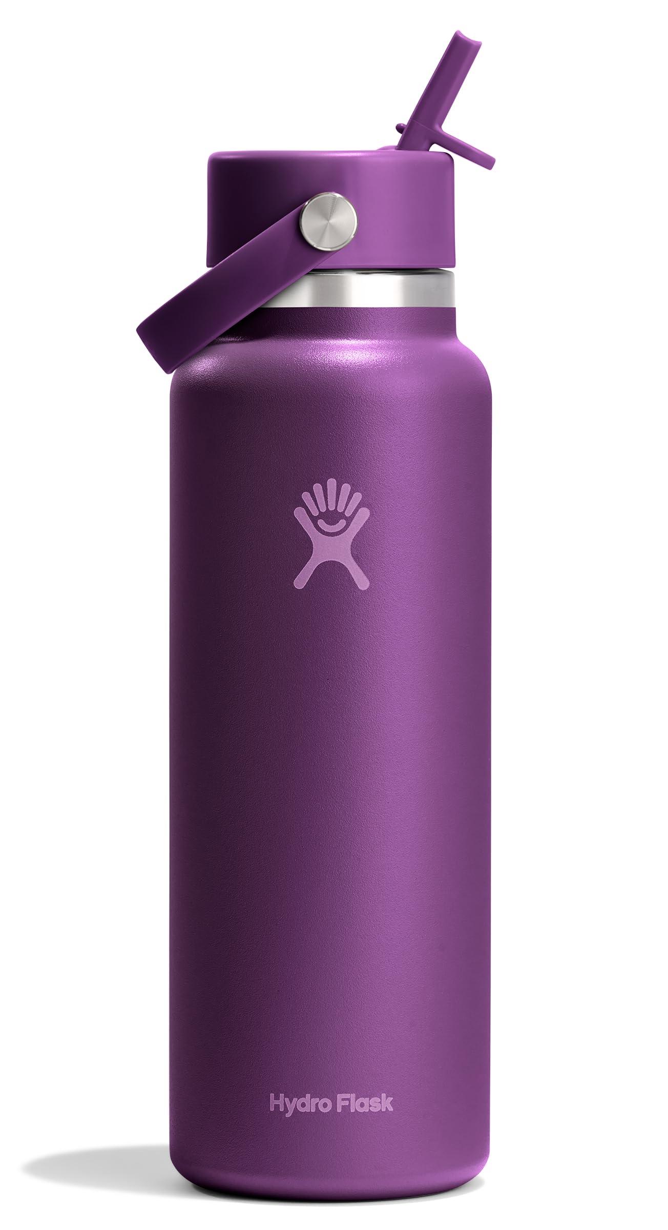 Hydro Flask Water Bottle - Insulated Stainless Steel - Wide Straw Lid, Non Spill, Leakproof in 24 Oz Forest Green Arc